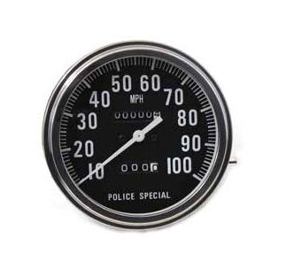 V-Twin Mfg. 2:1 Police Special Speedometer For Harley FL EL UL 1936-1961
