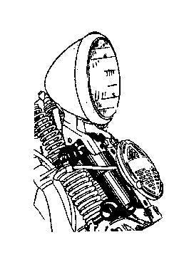 V-Twin Mfg. 6-1/2" Spring Fork 6 Volt Headlamp Assembly For Harley 1936-1957