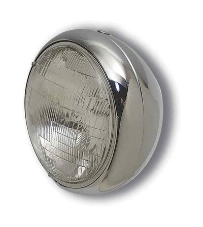 V-Twin Mfg. 7" Round Chrome Vintage Style Headlamp For Harley FL 1949-1959