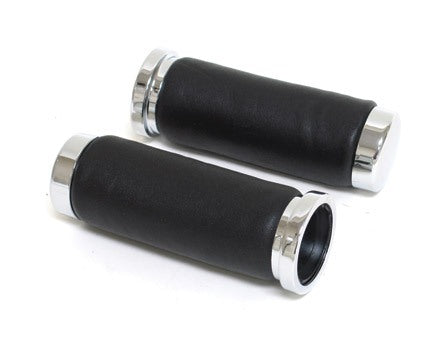 V-Twin Mfg. Chrome And Leather Grips