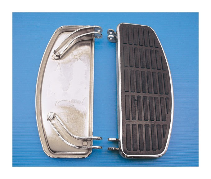 V-Twin Mfg. Chrome D Shaped Footboard Set For Harley 1937-1984