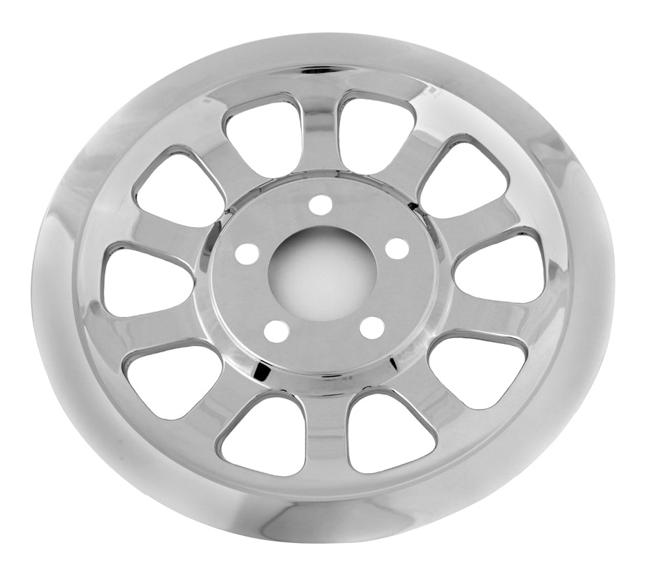 V-Twin Mfg. Chrome Outer Pulley Cover 66 Tooth For Harley Big Twin 2007-2017