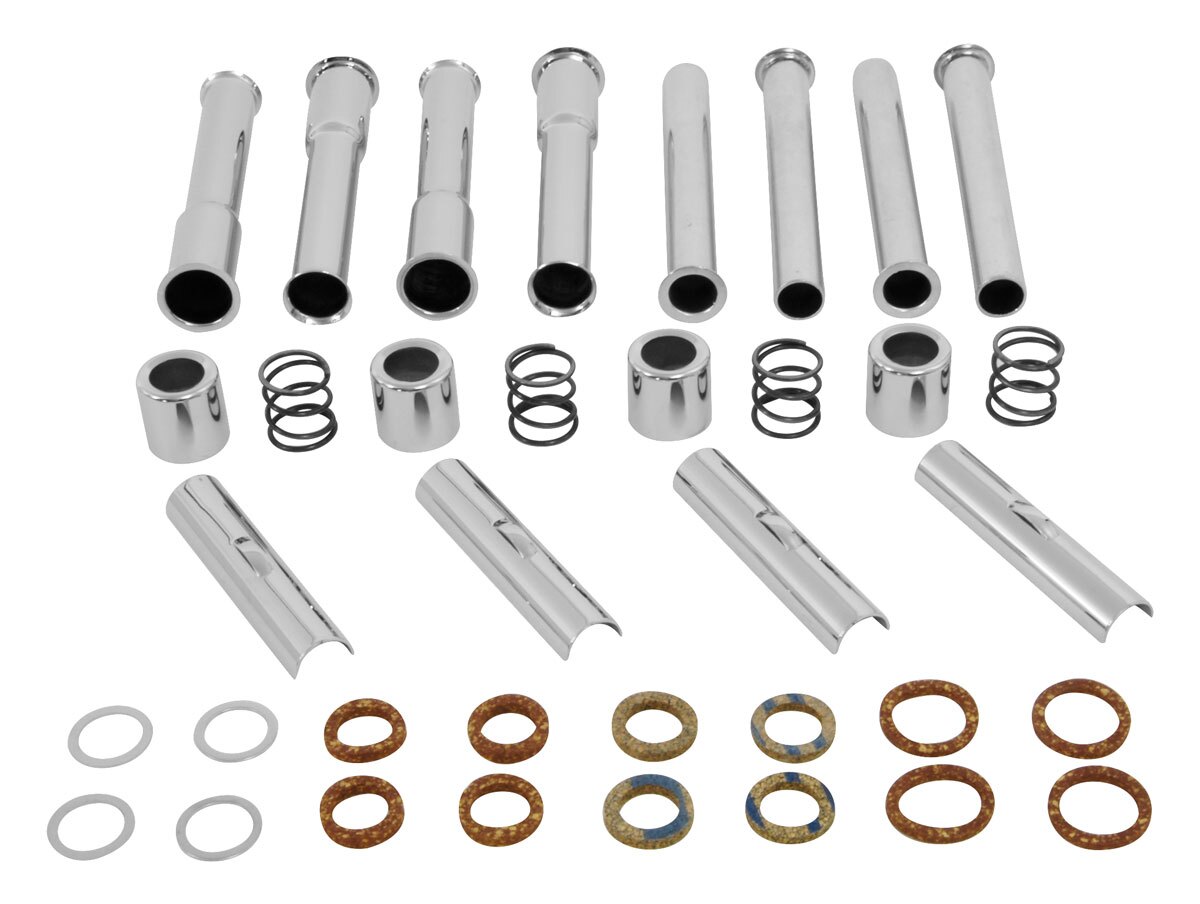 V-Twin Mfg. Chrome Stroker Pushrod Cover Kit For Harley Shovelhead 1966-1984