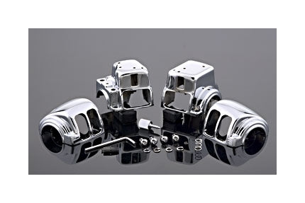 V-Twin Mfg. Chrome Switch Housing Set With Radio For Harley Touring 1996-2013