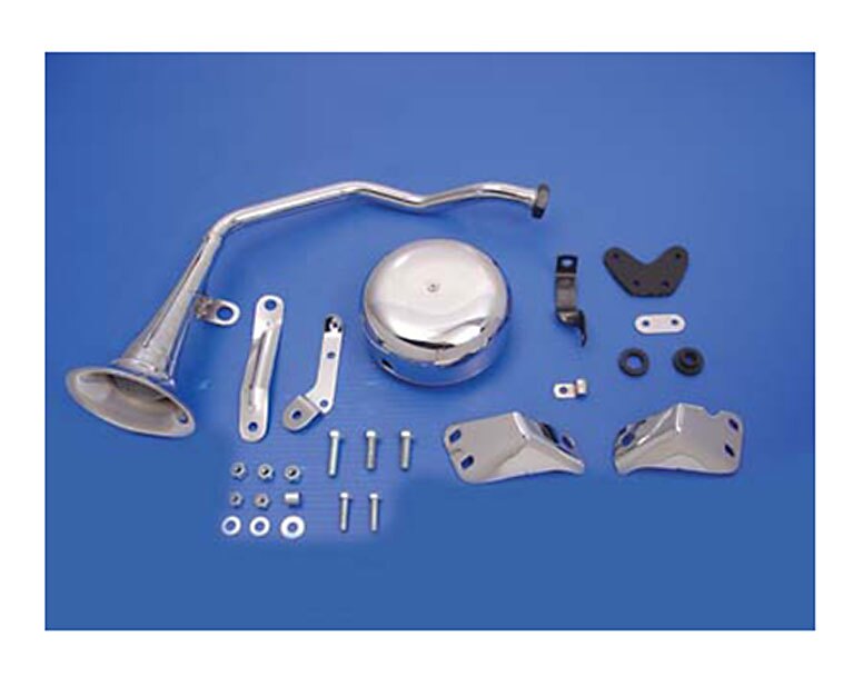 V-Twin Mfg. Complete Jubilee Anniversary 6V Trumpet Horn Kit For Harley Panhead 1948-1964
