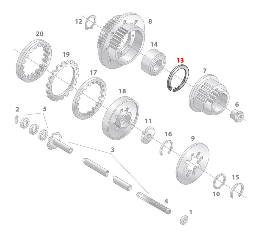 V-Twin Mfg. Clutch Hub Internal Retaining Ring For Harley Big Twin 1990-1999