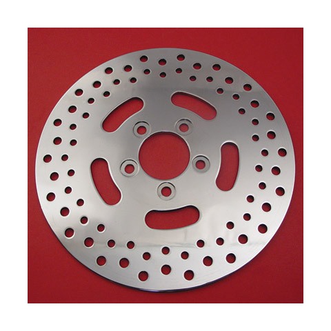 V-Twin Mfg. Drilled Stainless Steel Rear Rotor For Harley 1992-1999