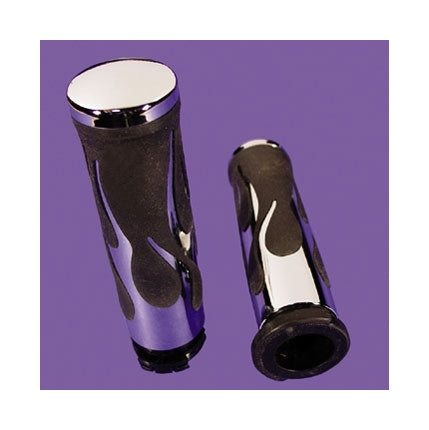 V-Twin Mfg. Dual Hot Rod Flame Grip Set For Harley With Dual Cable Throttle
