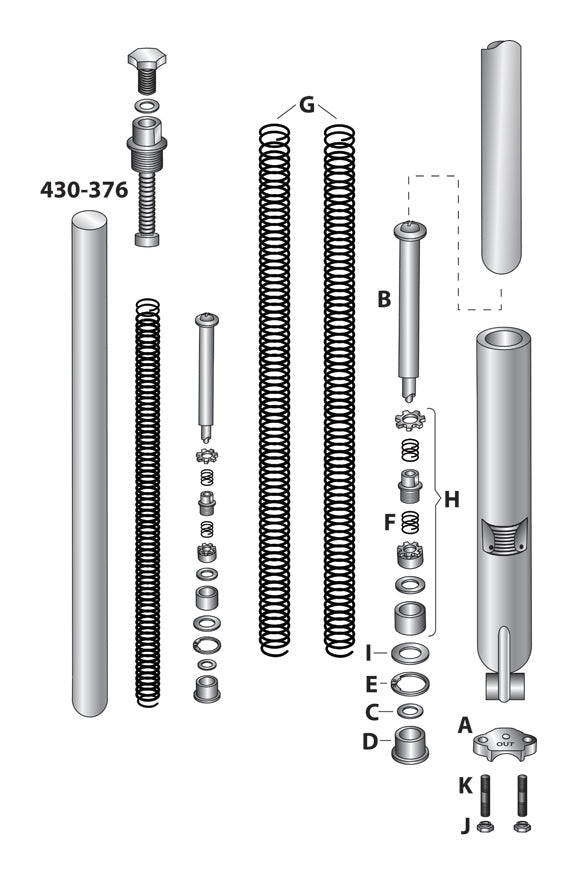 V-Twin Mfg. Fork Tube Springs For Harley FL 1949-1976