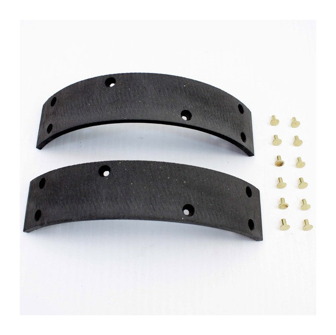 V-Twin Mfg. Front Brake Shoe Linings With Rivets For Harley FX XL 1964-1972