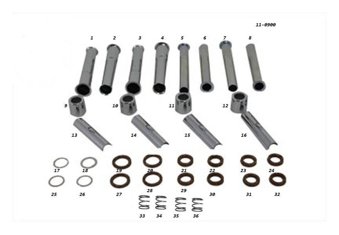 V-Twin Mfg. Pushrod Cover Kit For Harley Shovelhead 1966-1979