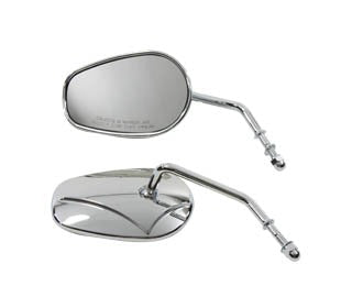 V-Twin Mfg. Rectangle Round Stem Mirror Set