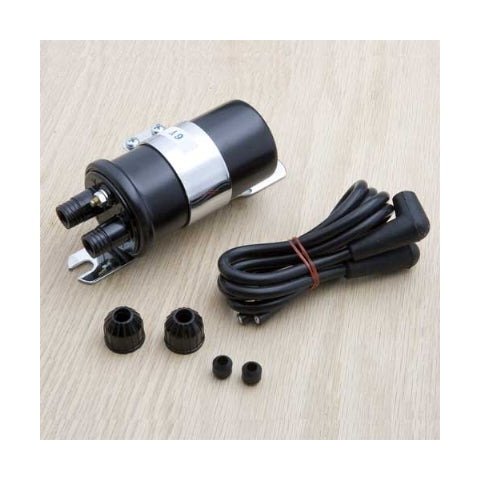 V-Twin Mfg. Round 6 Volt Ignition Coil For Harley FL EL 1936-1965