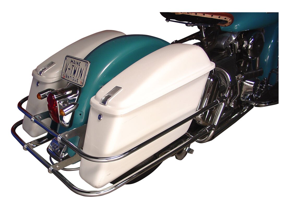 V-Twin Mfg. Saddlebag Guard Chrome Kit For Harley FL 1968-1977
