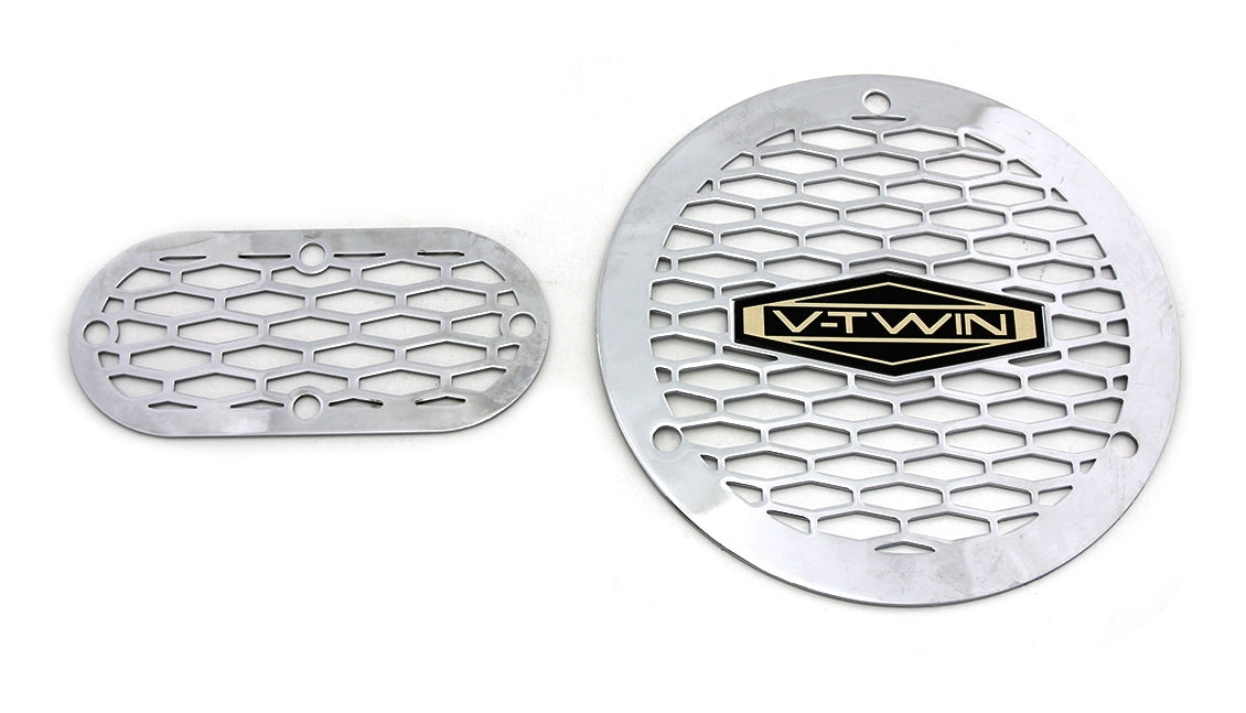 V-Twin Mfg. Vented V-Twin Derby And Inspection Cover Kit For Harley 1970-1998