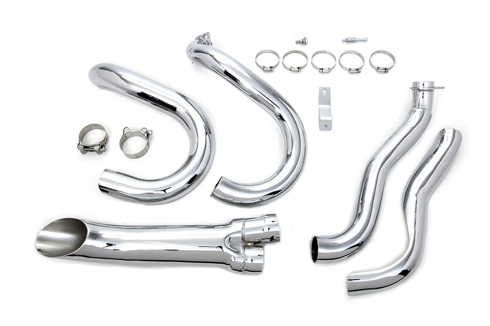 V-Twin Mfg. 2 Into 1 Exhaust Header Set For Harley FL / FX 1970-1984