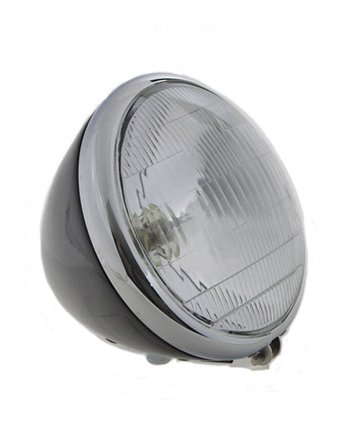  V-Twin Mfg. 6 1/2" Spring Fork 6 Volt Headlamp For Harley 1936-1957