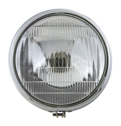  V-Twin Mfg. 6 1/2" Spring Fork 6 Volt Headlamp For Harley 1936-1957