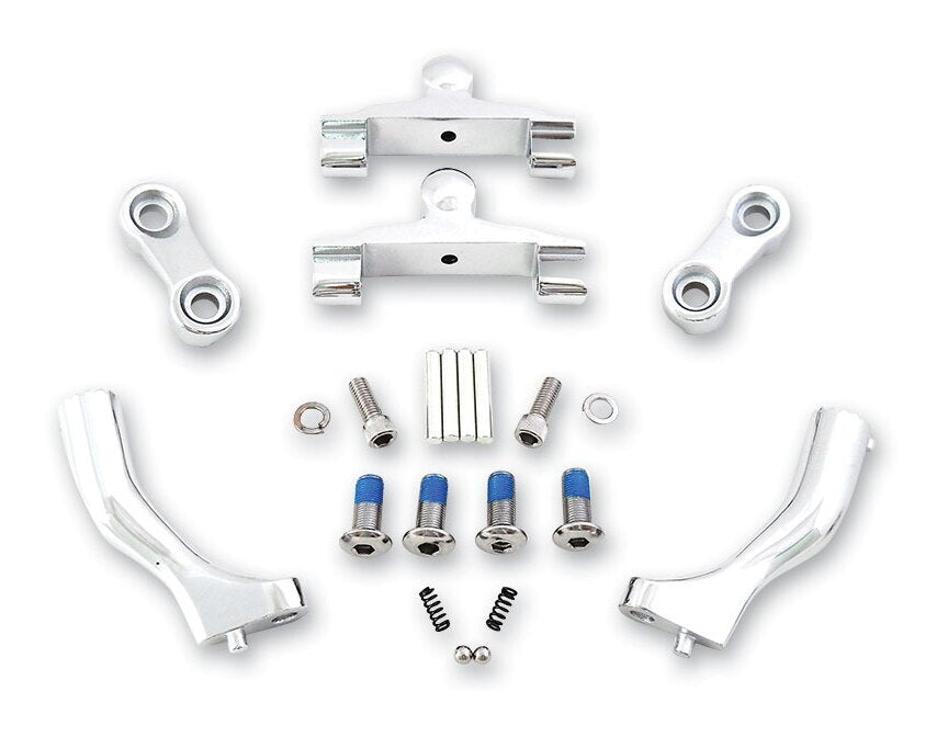 V-Twin Mfg. Adjustable Passenger Floorboard Mount Kit For Harley Touring 1993-2026 Chrome [Open Box]
