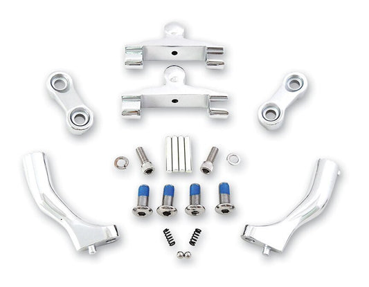  V-Twin Mfg. Adjustable Passenger Floorboard Mount Kit For Harley Touring 1993-2026 Chrome [Open Box]