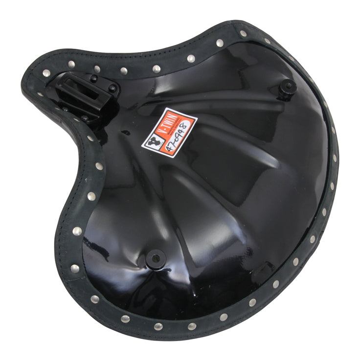  V-Twin Mfg. Black Leather Thin Style Solo Seat For Harley 1930-1984