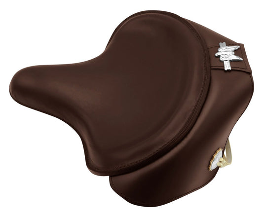  V-Twin Mfg. Brown Leather Solo Seat For Harley 1930-1984