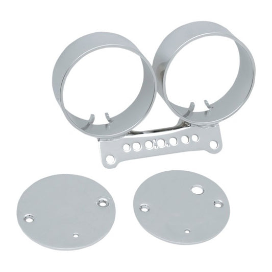  V-Twin Mfg. Chrome Dual Gauge Bracket For Harley FXD XL 1995-2005