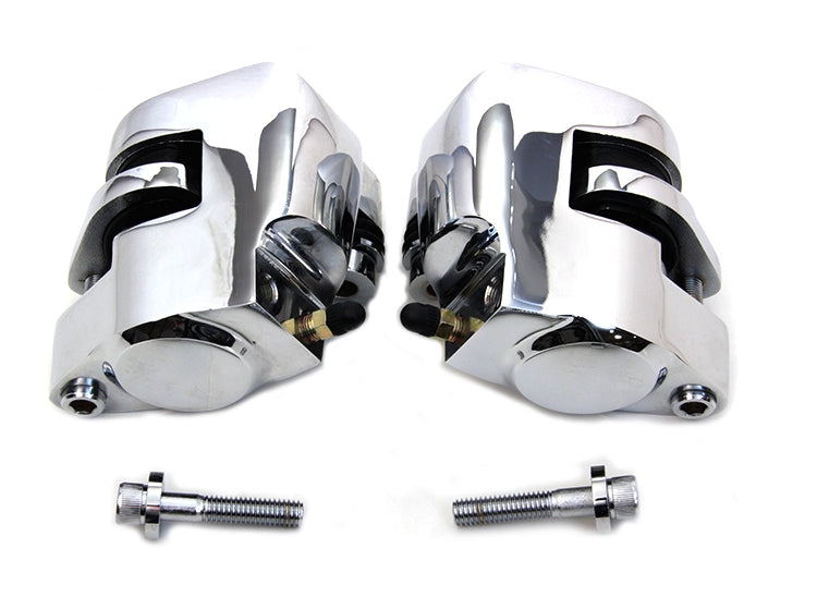  V-Twin Mfg. Chrome Front Caliper Set For Harley 1984-1999