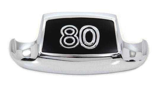  V-Twin Mfg. Chrome Front Fender Tip With "80" Inlay For Harley FL 1980-1984