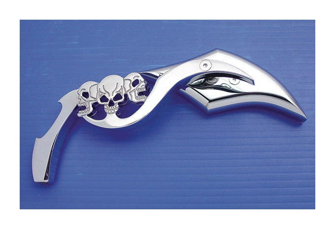 V-Twin Mfg. Chrome Gothic Mirror Set With Skull Stems
