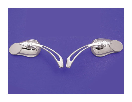  V-Twin Mfg. Chrome Split Vision Mirror Set With Pointed Stem
