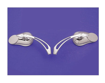 V-Twin Mfg. Chrome Split Vision Mirror Set With Pointed Stem [Blemished - Very Good]