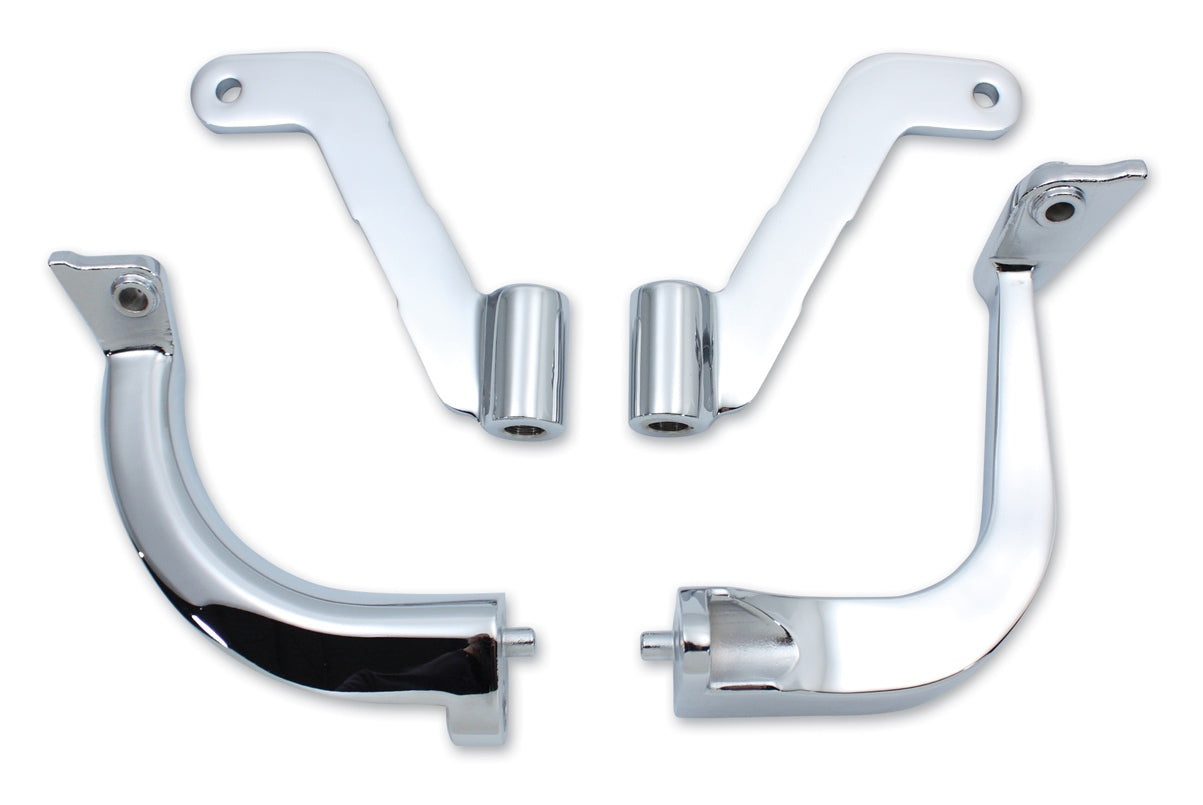 V-Twin Mfg. Chrome Stock Length Floorboard Mounting Kit For Harley Touring 2009-2016