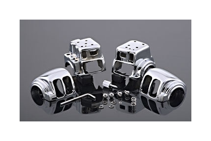  V-Twin Mfg. Chrome Switch Housing Set For Harley Touring 1996-2013