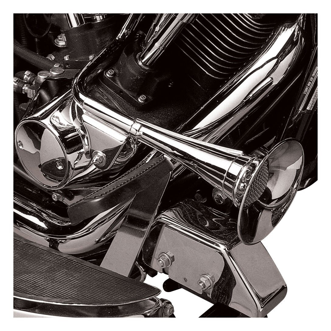  V-Twin Mfg. Chrome Trumpet Horn Kit For Harley Softail 1984-1999