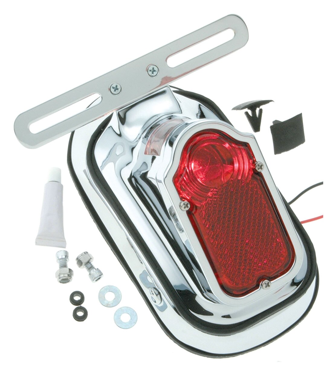  V-Twin Mfg. Complete Tombstone Taillight Kit With Adapter For Harley 1973-1998