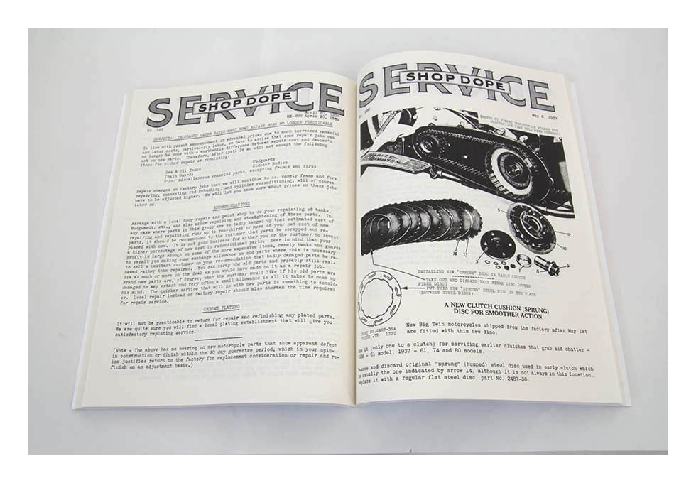 V-Twin Mfg. Factory Service Bulletin For Harley Big Twins 1930-1940