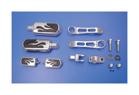 V-Twin Mfg. Flame Footpeg And Heel Rest Kit