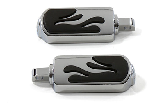  V-Twin Mfg. Flamed Chrome Footpegs