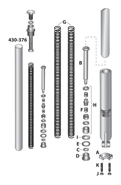 V-Twin Mfg. Fork Tube Springs For Harley FL 1949-1976