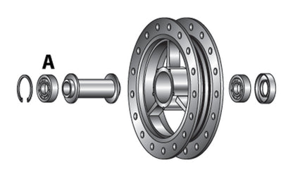 V-Twin Mfg. Front Hub Kit With Inner Spacer For Harley FX / XL 1964-1972
