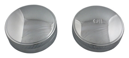 V-Twin Mfg. Gas And Oil Cap Set For Harley 1936-1952