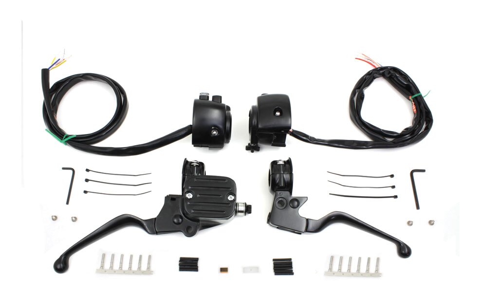  V-Twin Mfg. Handlebar Control Kit For Harley Single Disc 1996-2006
