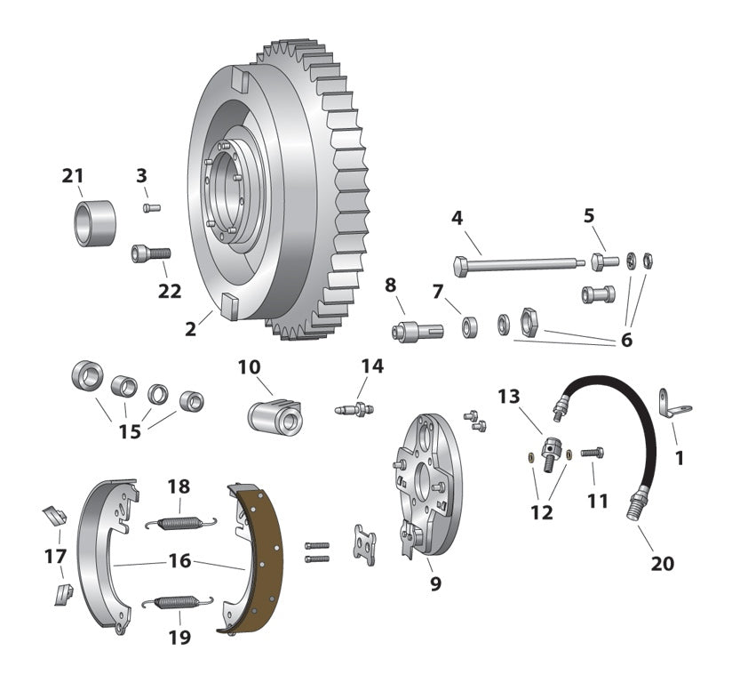 V-Twin Mfg. Hydraulic Rear Brake Axle For Harley FL 1958-1966
