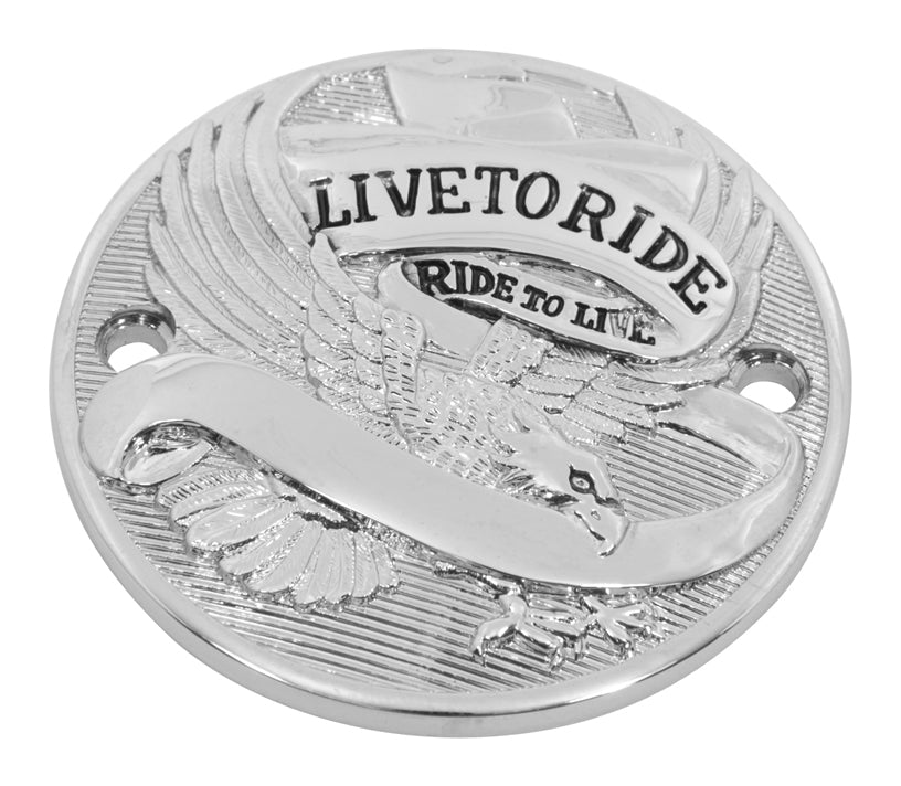  V-Twin Mfg. Live To Ride Points Cover For Harley Big Twin 1970-1999