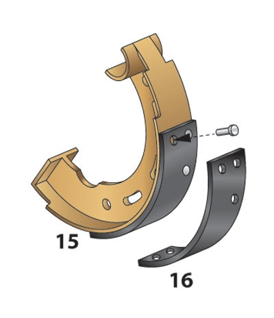  V-Twin Mfg. Rear Brake Shoe Linings With Rivets For Harley 1938-1957