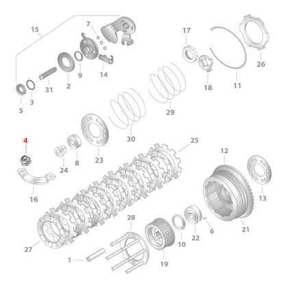  V-Twin Mfg. Replacement Clutch Stud Nyloc Nut For Harley Sportster 1971-1983