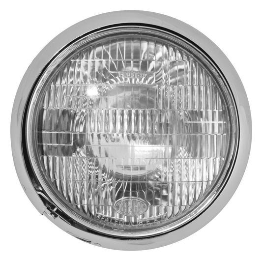  V-Twin Mfg. Replica 7" Round 6-Volt Headlamp For Harley FL 1949-1959