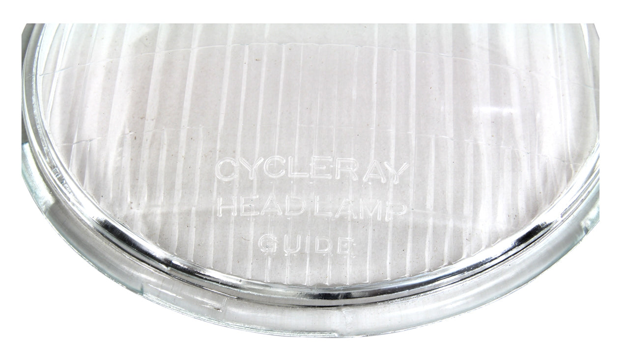 V-Twin Mfg. Replica Cycle Ray Headlamp Glass Lens For Harley FL / EL 1936-1948