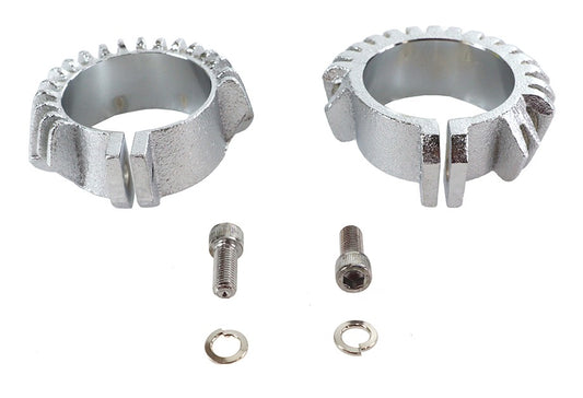  V-Twin Mfg. Replica Finned Exhaust Clamp Set For Harley Panhead 1948-1965